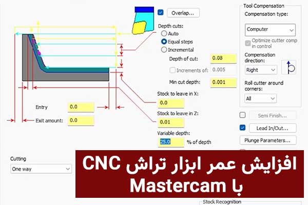 افزایش عمر ابزار تراش CNC با Mastercam